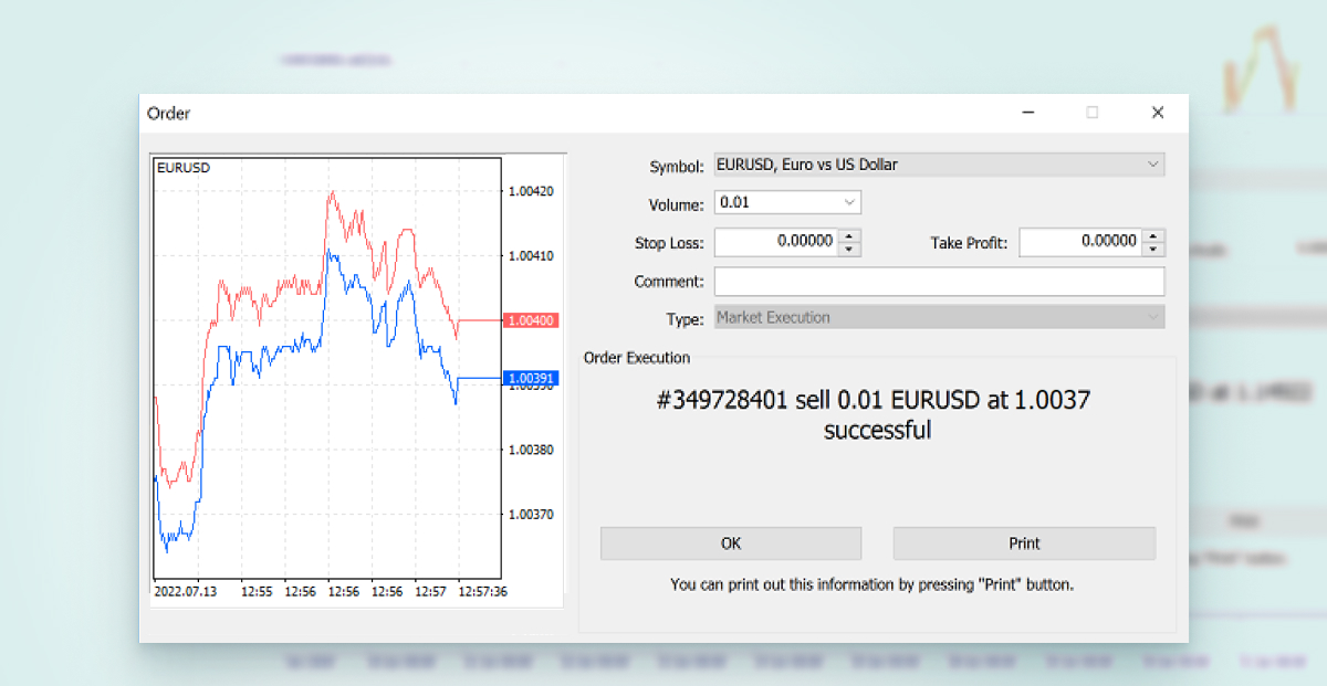 Membuka pesanan di MetaTrader